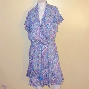 Lauren Ralph Lauren Black Label Paisley Ruffle Dress